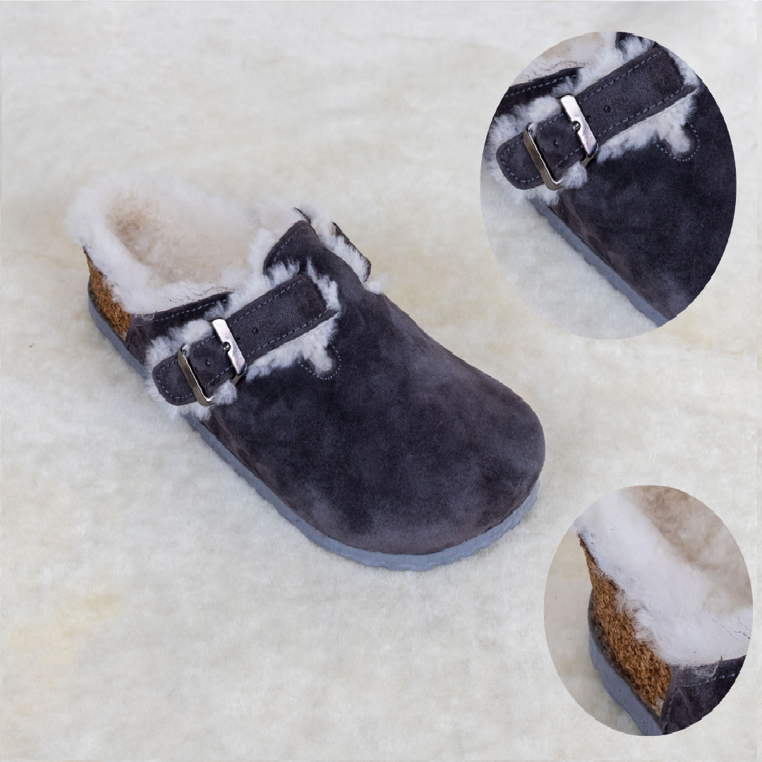 Dark Grey Belt Home Shoes